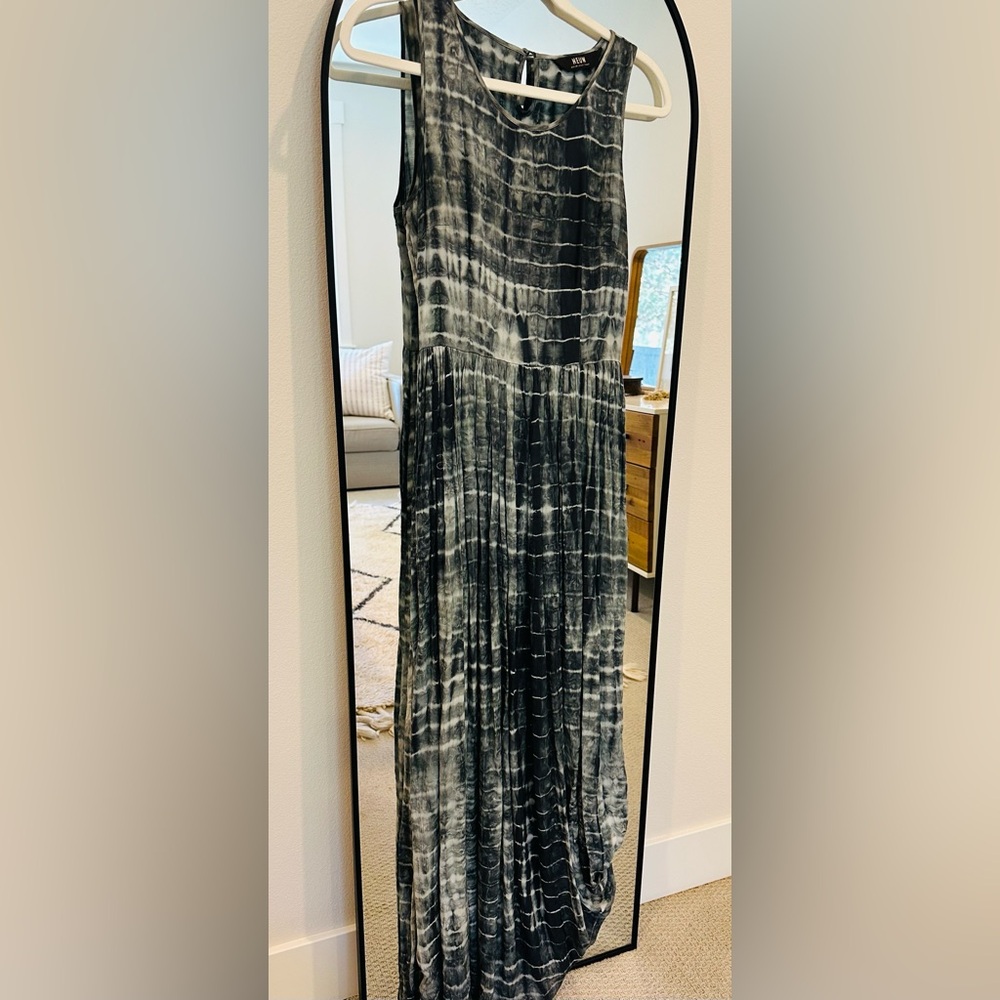 Anthropologie Blue Tie Dye Dress Size Small